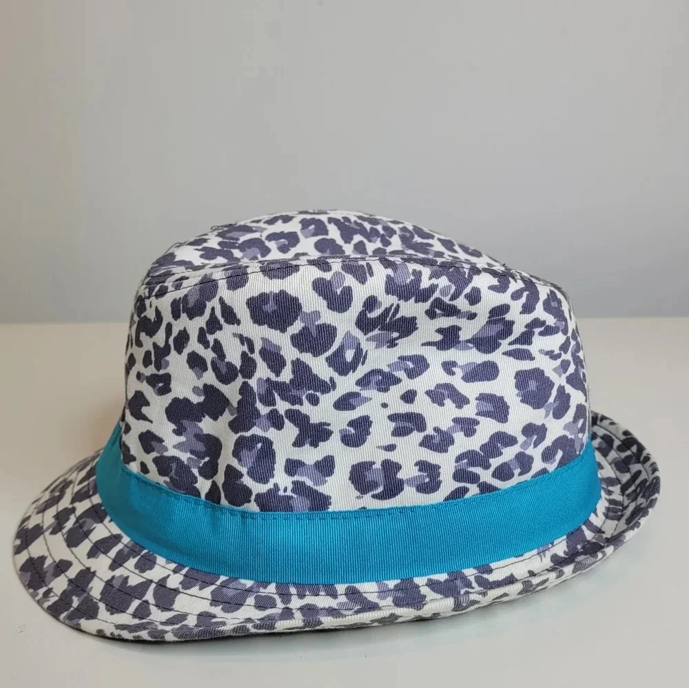 PLACE 1989 Cheetah Leopard Print Fedora Hat with Bow Accent Size Girls Large 10+